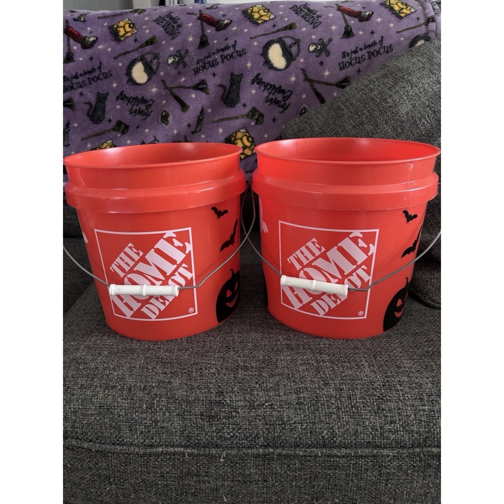 Home Depot Halloween Bucket 2025 Ghost Pumpkin Bat Viral TIKTOK Trick or Treat 2